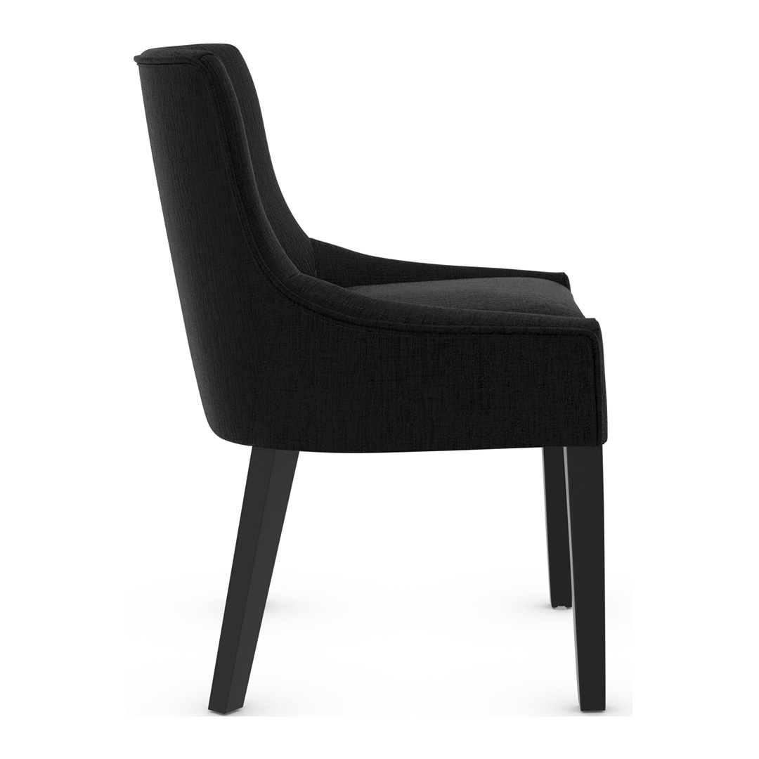 Fabric Dining Chair With Black Wooden Legs - Claridge
