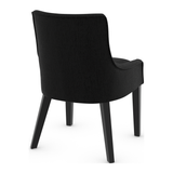 Fabric Dining Chair With Black Wooden Legs - Claridge