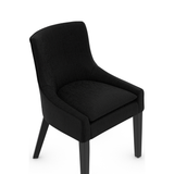 Fabric Dining Chair With Black Wooden Legs - Claridge