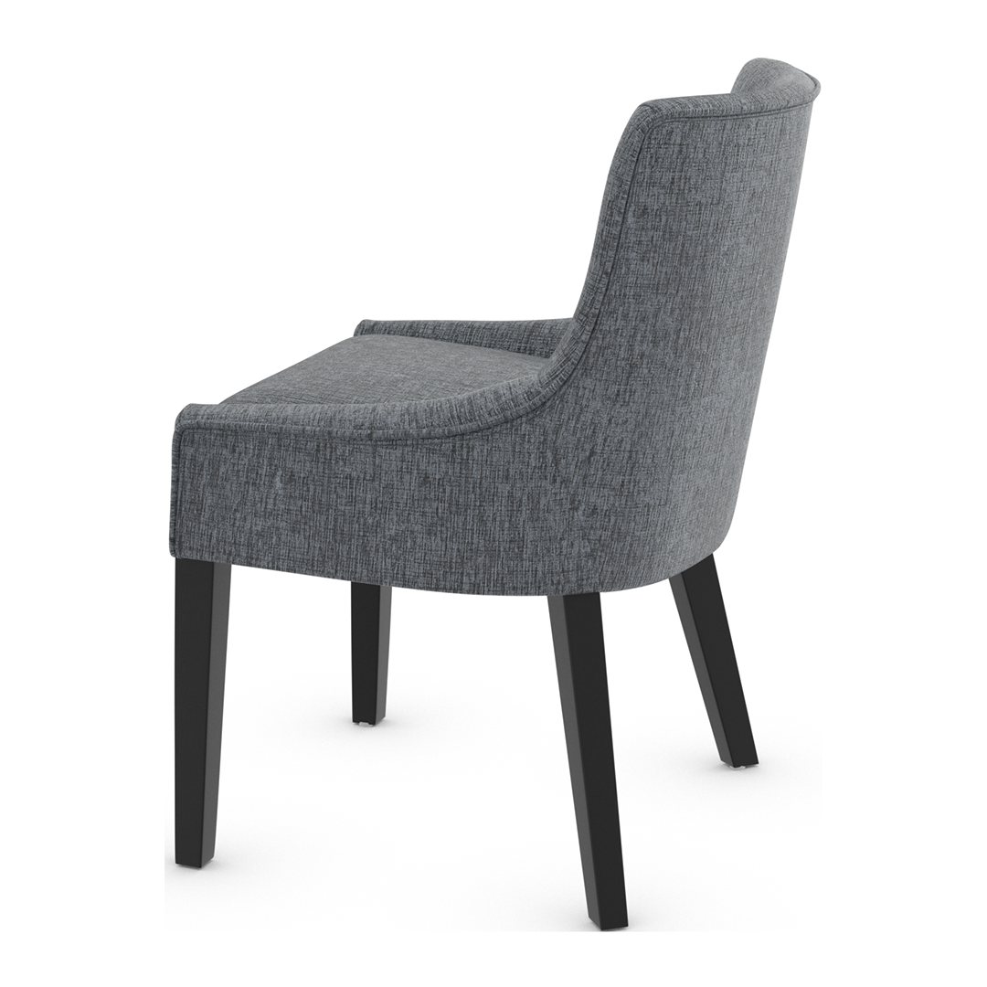 Fabric Dining Chair With Black Wooden Legs - Claridge