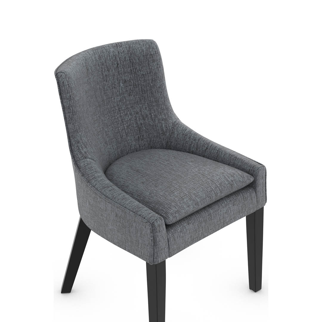 Fabric Dining Chair With Black Wooden Legs - Claridge