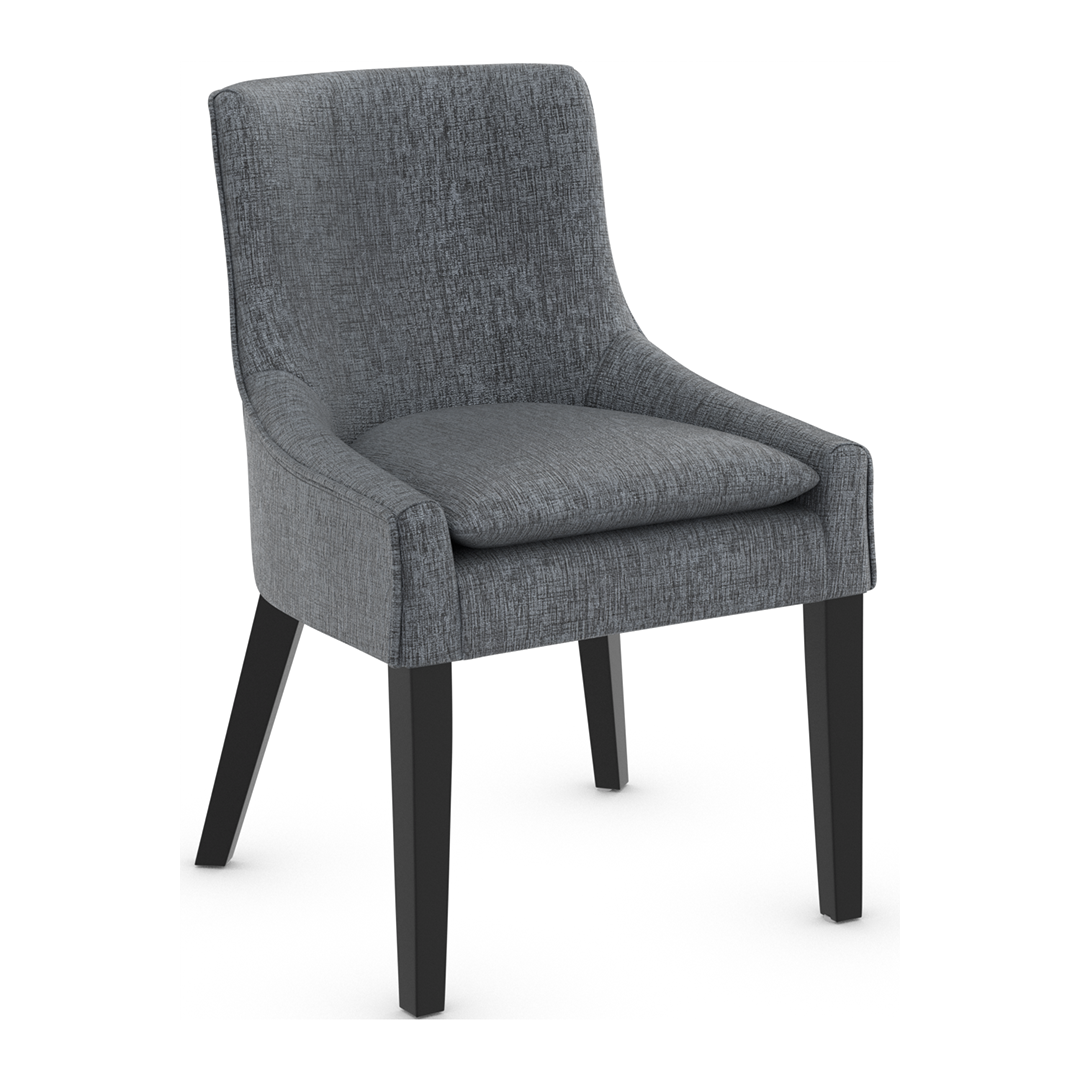 Fabric Dining Chair With Black Wooden Legs - Claridge