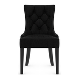 Fabric Dining Chair With Black Wooden Legs - Ruxley