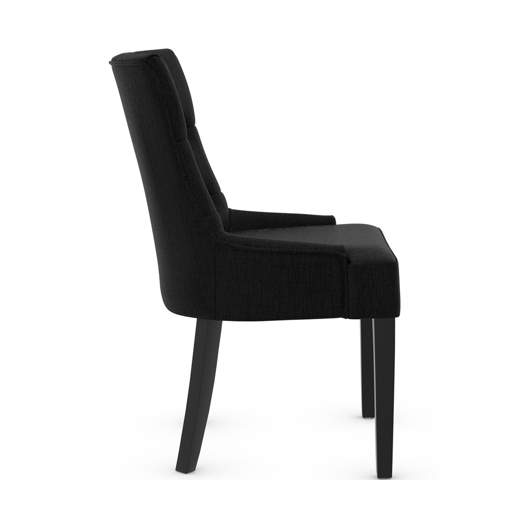 Fabric Dining Chair With Black Wooden Legs - Ruxley