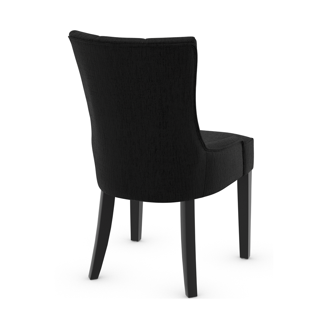 Fabric Dining Chair With Black Wooden Legs - Ruxley