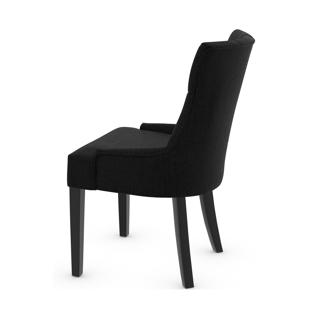 Fabric Dining Chair With Black Wooden Legs - Ruxley