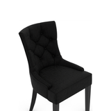 Fabric Dining Chair With Black Wooden Legs - Ruxley