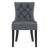 Fabric Dining Chair With Black Wooden Legs - Ruxley