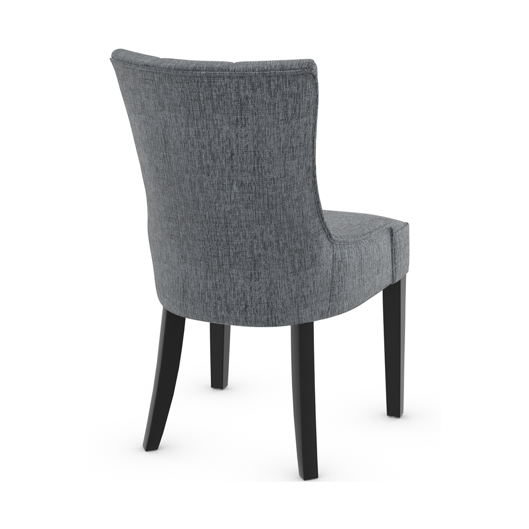 Fabric Dining Chair With Black Wooden Legs - Ruxley