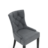 Fabric Dining Chair With Black Wooden Legs - Ruxley