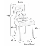 Fabric Dining Chair With Black Wooden Legs - Ruxley