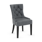 Fabric Dining Chair With Black Wooden Legs - Ruxley