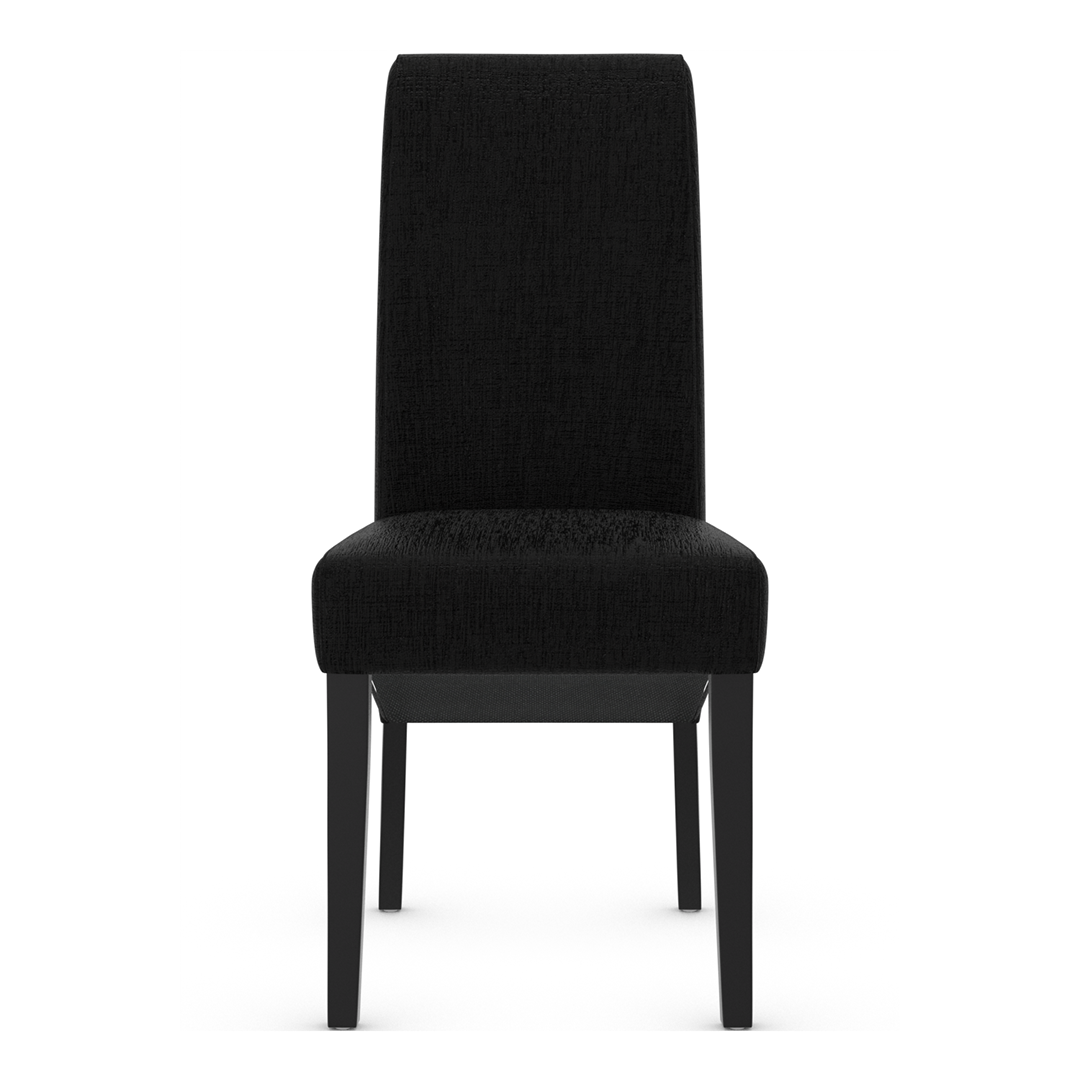 Fabric Dining Chair With Black Wooden Legs - Yorton