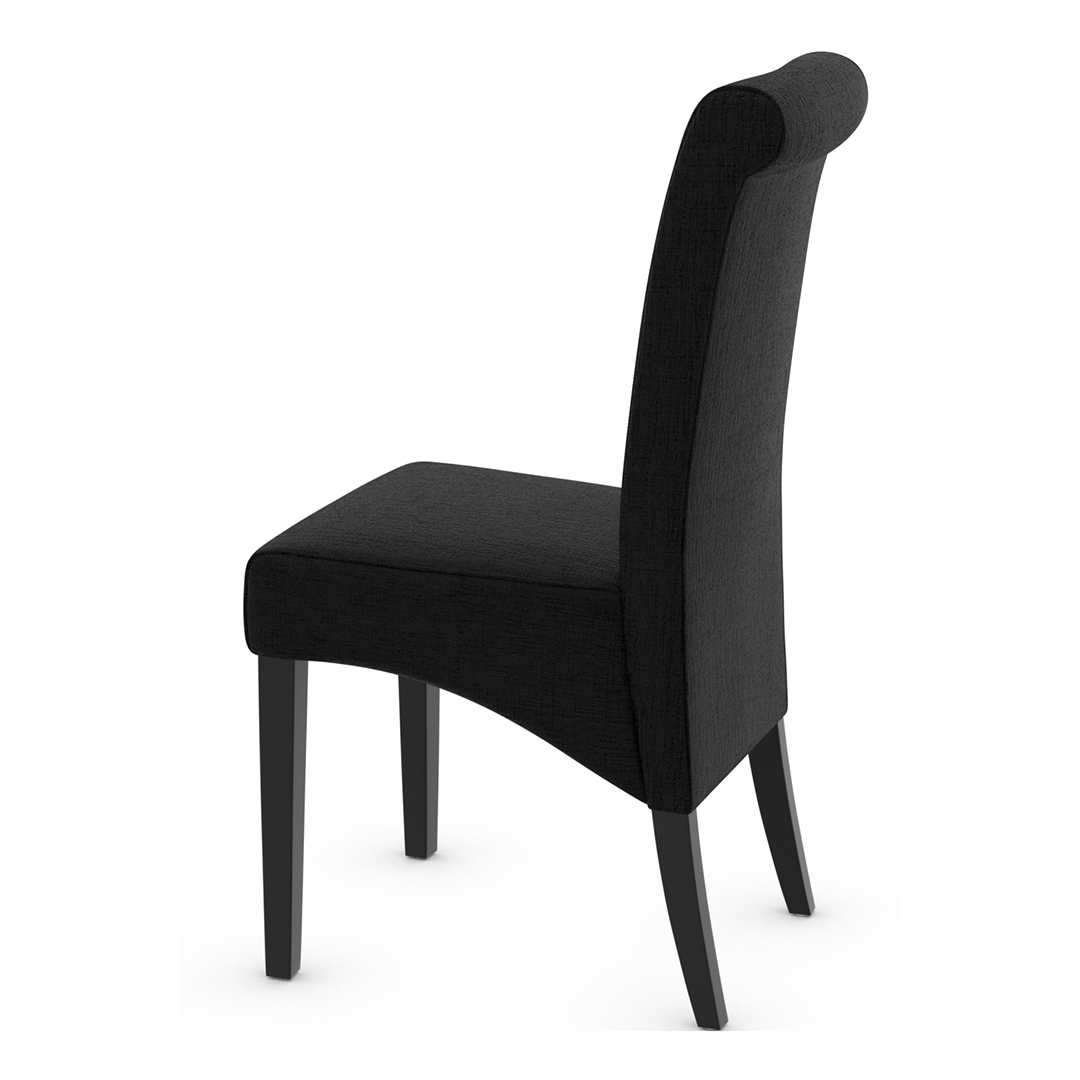 Fabric Dining Chair With Black Wooden Legs - Yorton