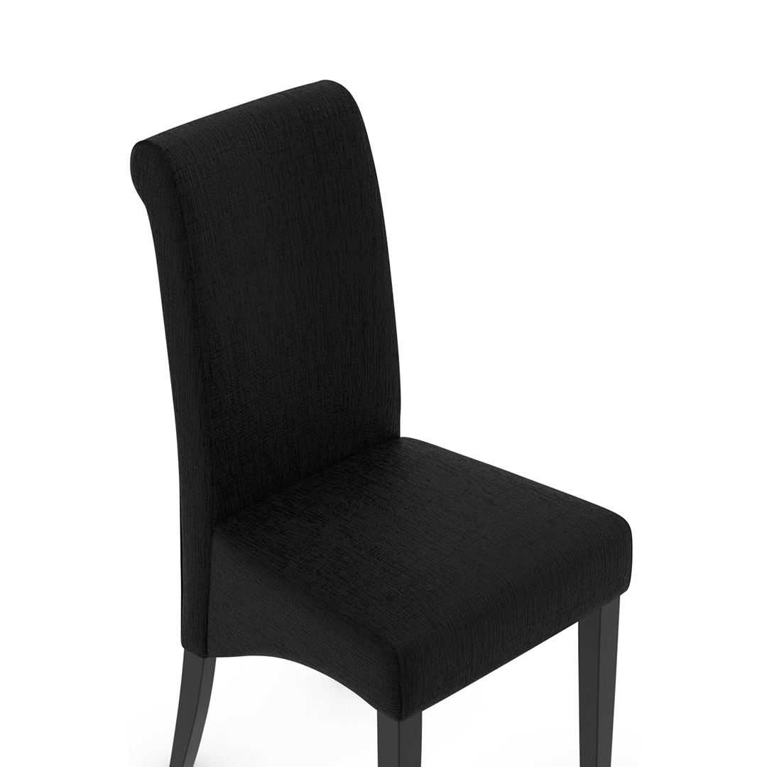 Fabric Dining Chair With Black Wooden Legs - Yorton
