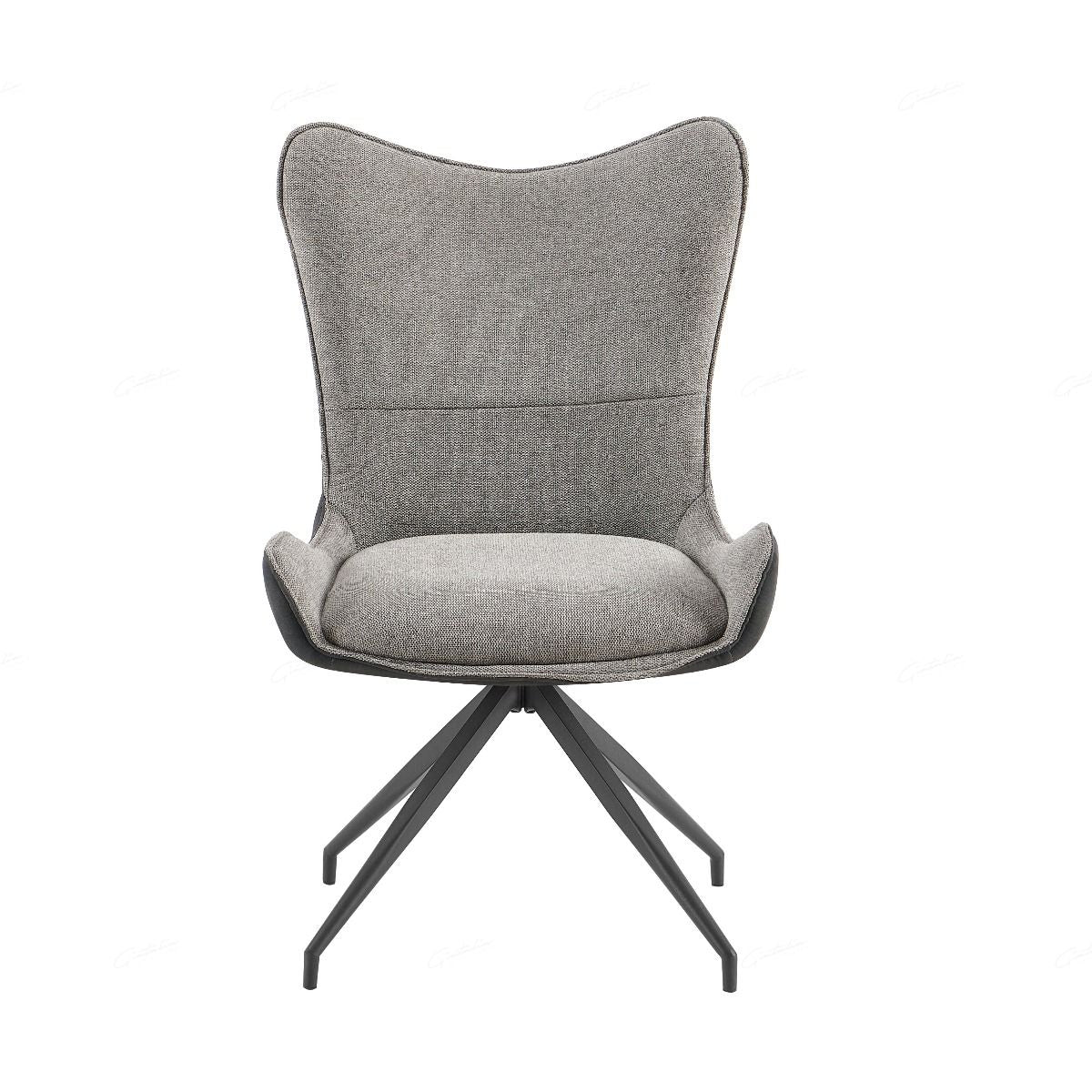 Fabric Dining Chair With Curved Armrests - Cayman