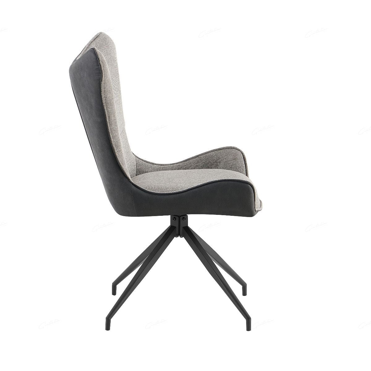 Fabric Dining Chair With Curved Armrests - Cayman