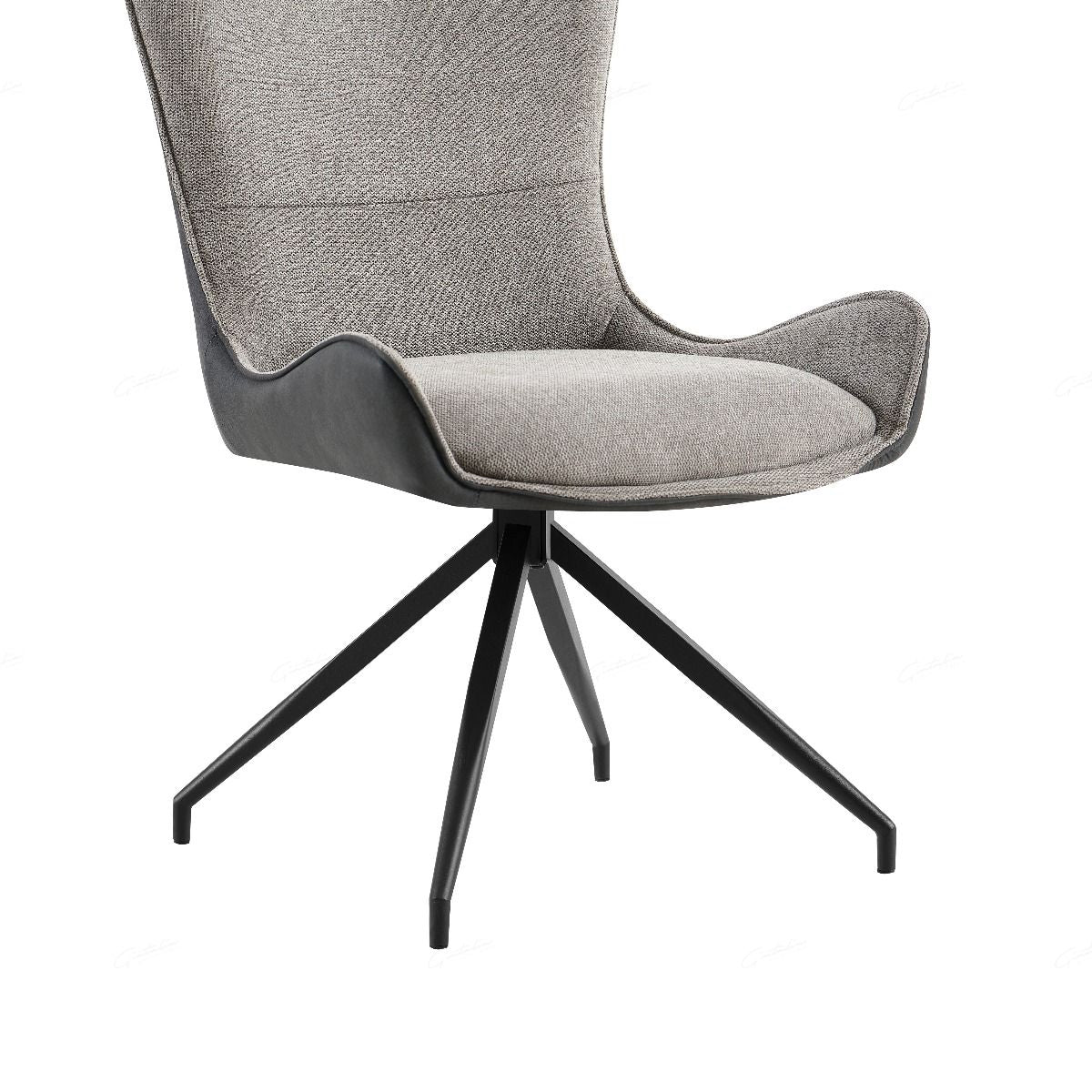 Fabric Dining Chair With Curved Armrests - Cayman