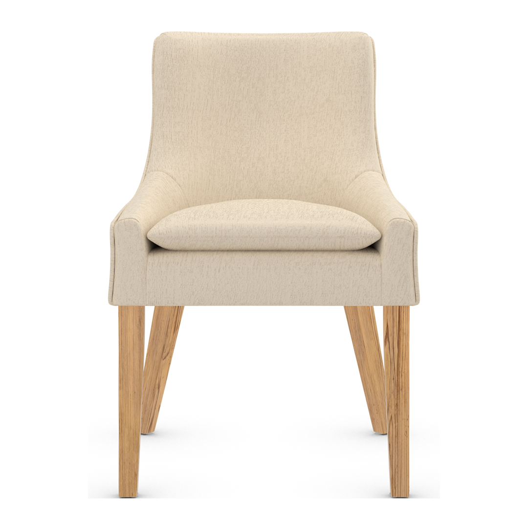 Fabric Dining Chair With Oak Wooden Legs - Claridge