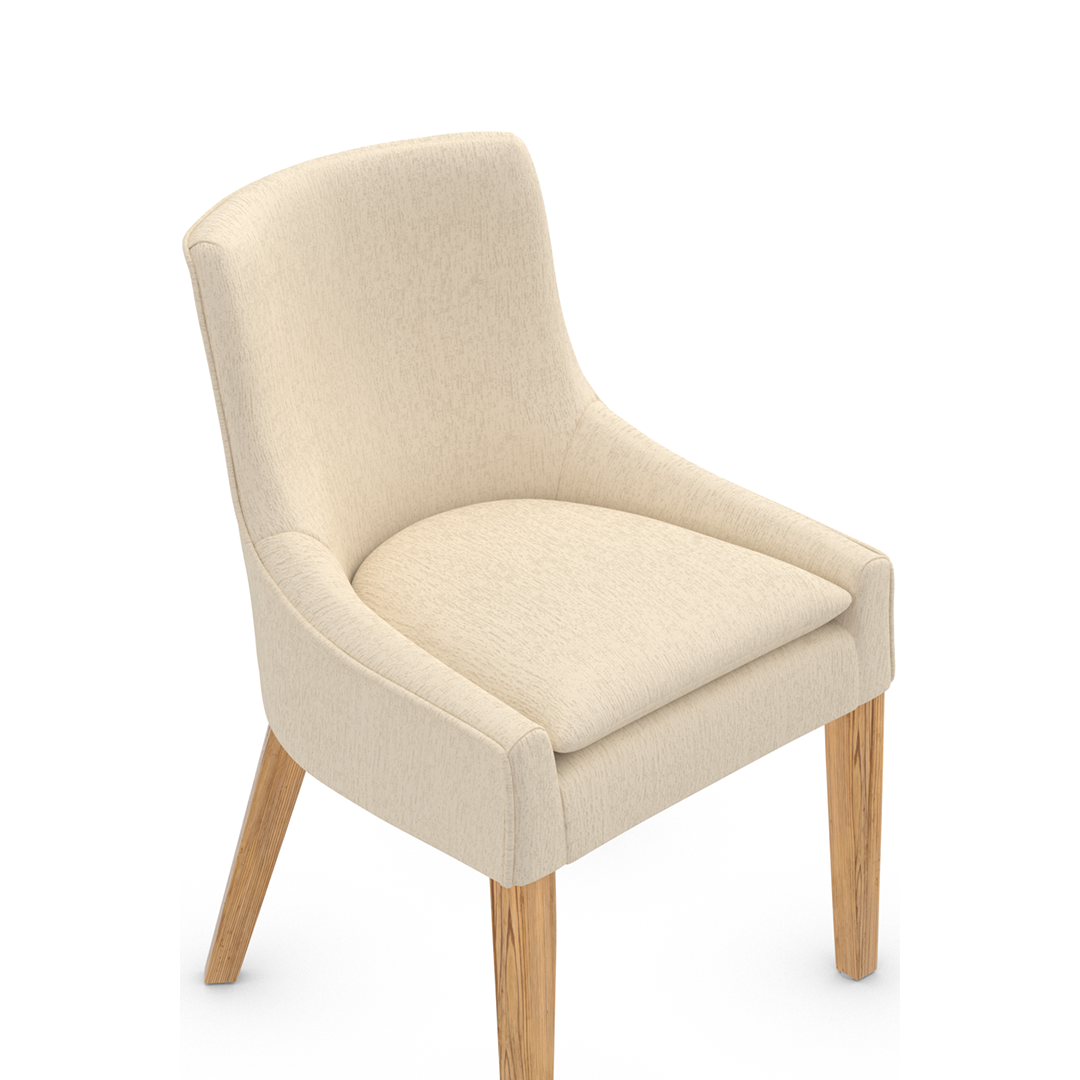 Fabric Dining Chair With Oak Wooden Legs - Claridge