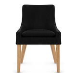 Fabric Dining Chair With Oak Wooden Legs - Claridge