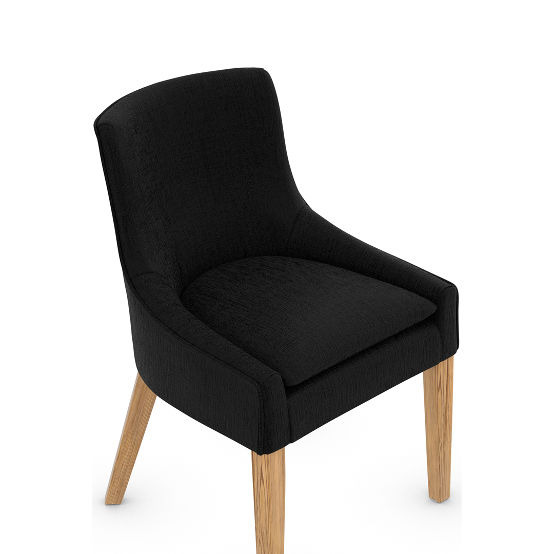 Fabric Dining Chair With Oak Wooden Legs - Claridge