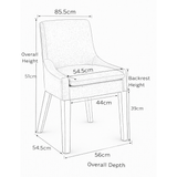 Fabric Dining Chair With Oak Wooden Legs - Claridge