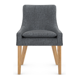 Fabric Dining Chair With Oak Wooden Legs - Claridge