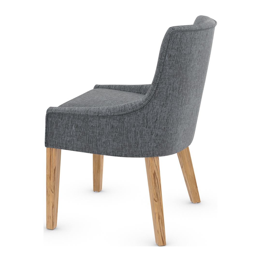 Fabric Dining Chair With Oak Wooden Legs - Claridge