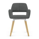 Fabric Dining Chair With Oak Wooden Legs - Oxted