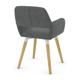 Fabric Dining Chair With Oak Wooden Legs - Oxted