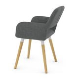 Fabric Dining Chair With Oak Wooden Legs - Oxted