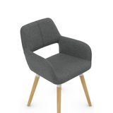 Fabric Dining Chair With Oak Wooden Legs - Oxted