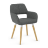 Fabric Dining Chair With Oak Wooden Legs - Oxted