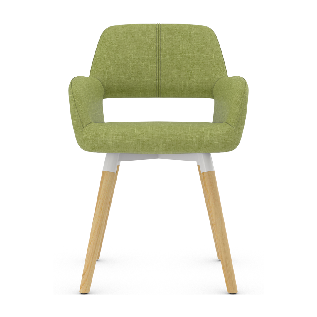 Fabric Dining Chair With Oak Wooden Legs - Oxted