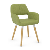 Fabric Dining Chair With Oak Wooden Legs - Oxted