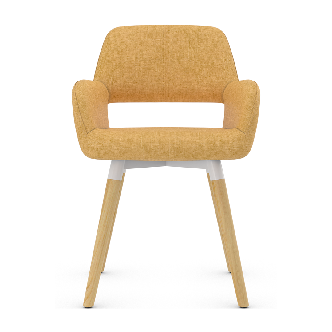 Fabric Dining Chair With Oak Wooden Legs - Oxted