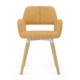 Fabric Dining Chair With Oak Wooden Legs - Oxted