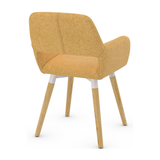 Fabric Dining Chair With Oak Wooden Legs - Oxted