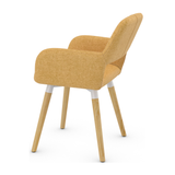 Fabric Dining Chair With Oak Wooden Legs - Oxted