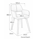 Fabric Dining Chair With Oak Wooden Legs - Oxted