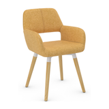 Fabric Dining Chair With Oak Wooden Legs - Oxted