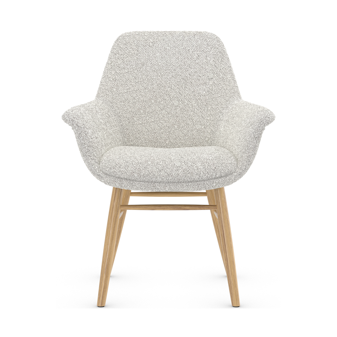 Fabric Dining Chair With Oak Wooden Legs - Radnor