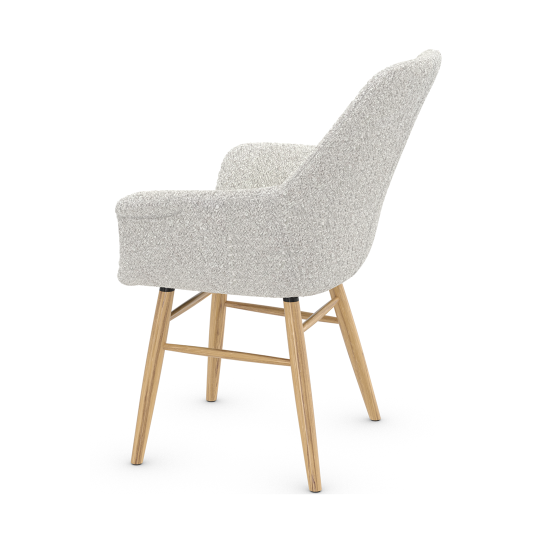 Fabric Dining Chair With Oak Wooden Legs - Radnor