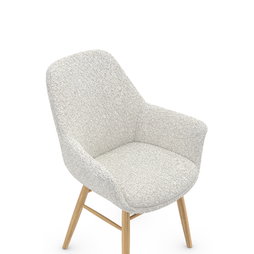 Fabric Dining Chair With Oak Wooden Legs - Radnor