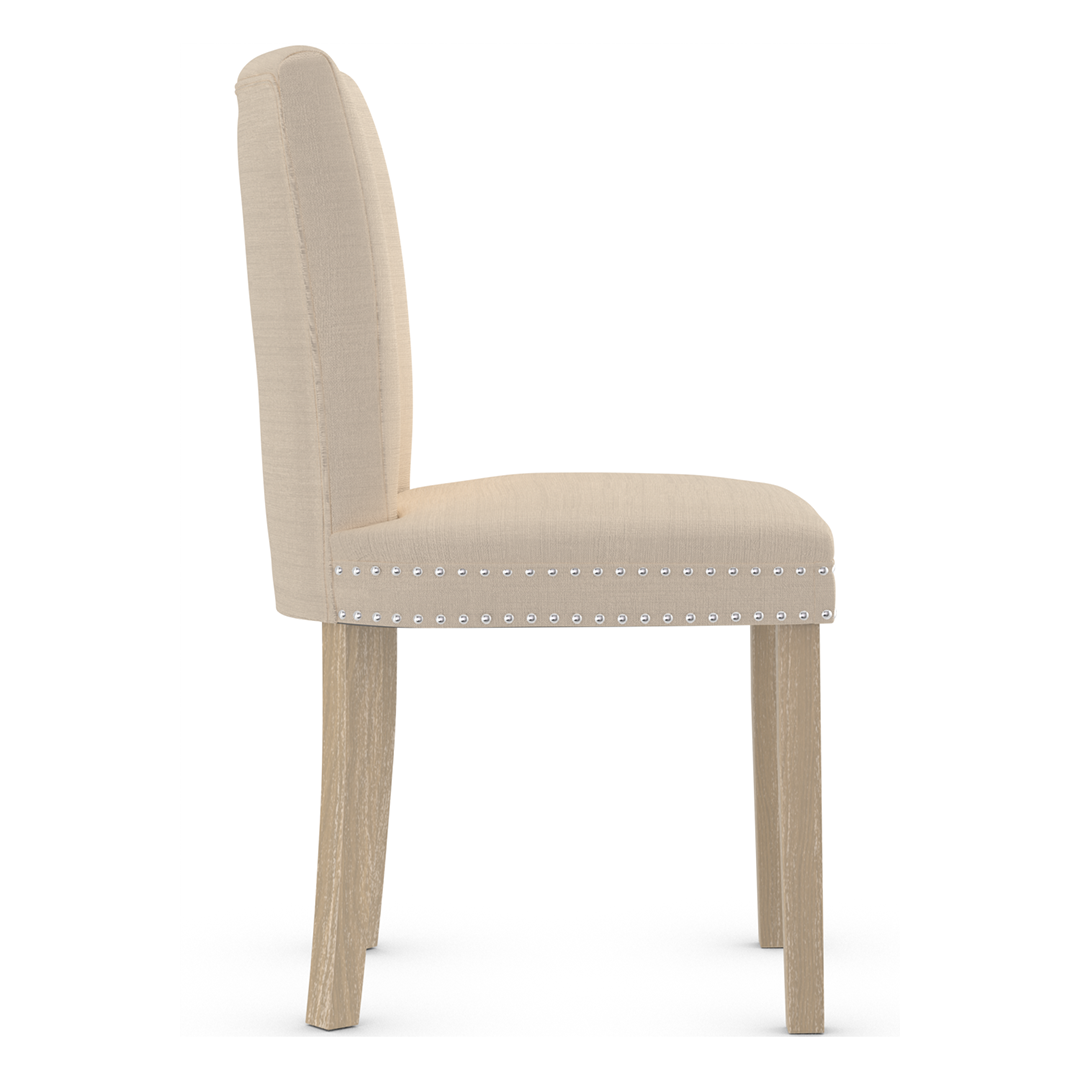 Fabric Dining Chair With Oak Wooden Legs - Stanhope