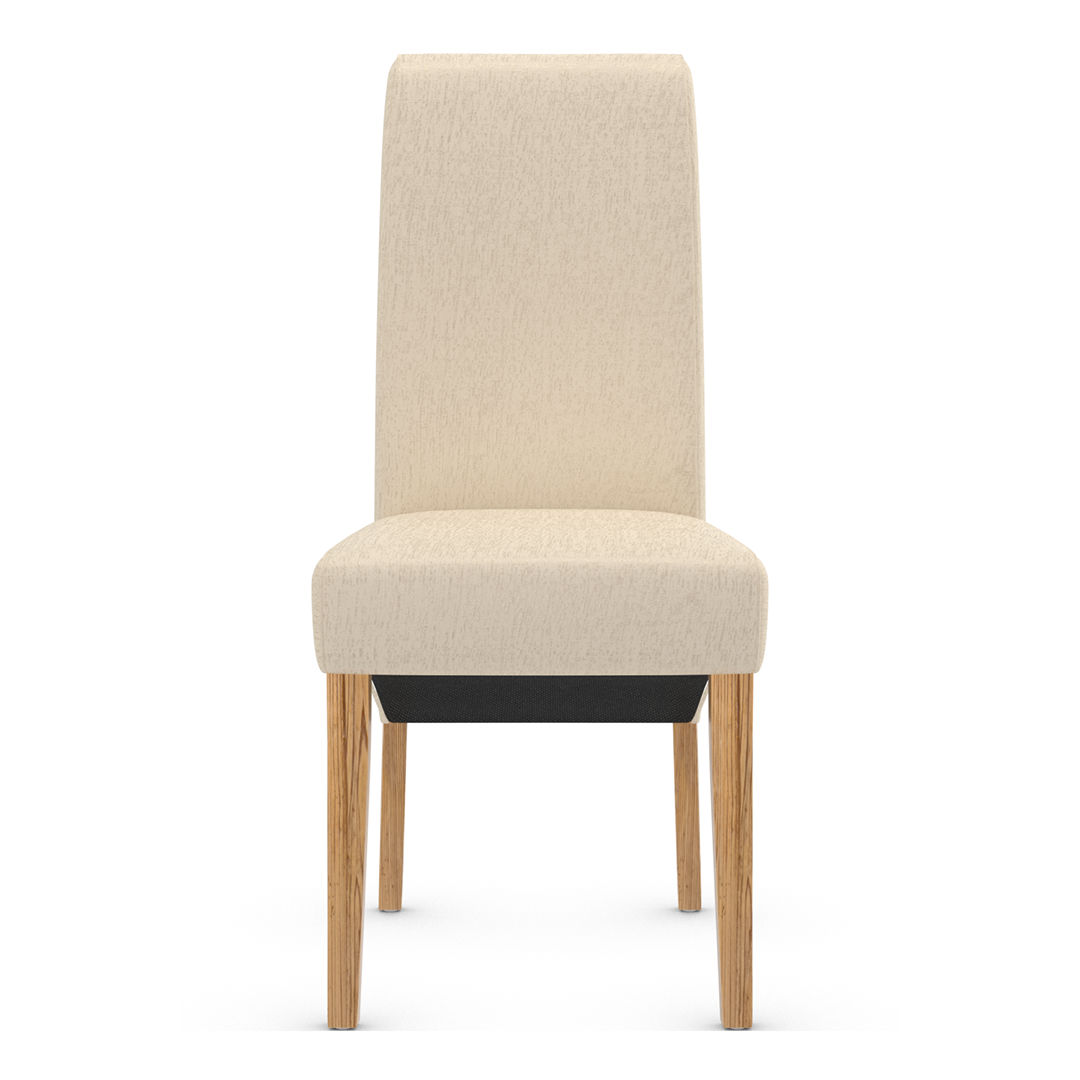 Fabric Dining Chair With Oak Wooden Legs - Yorton