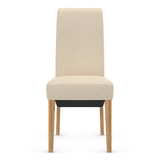 Fabric Dining Chair With Oak Wooden Legs - Yorton