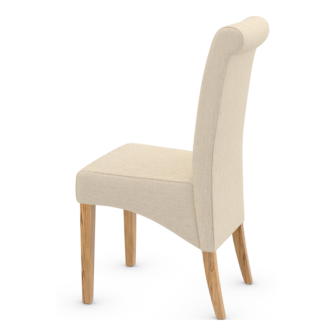 Fabric Dining Chair With Oak Wooden Legs - Yorton