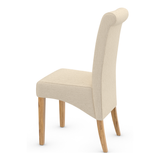 Fabric Dining Chair With Oak Wooden Legs - Yorton